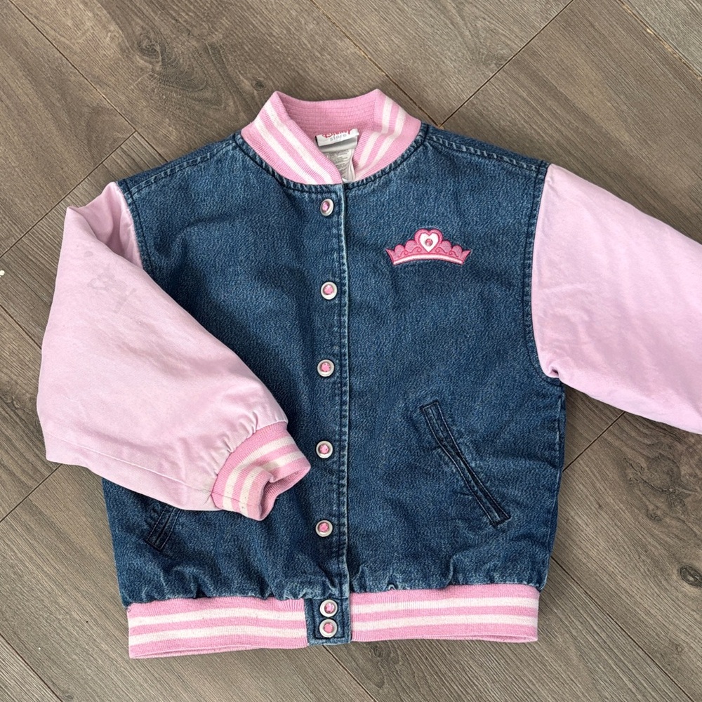 Disney store princess lined Jean jacket coat girls size 6/6x
